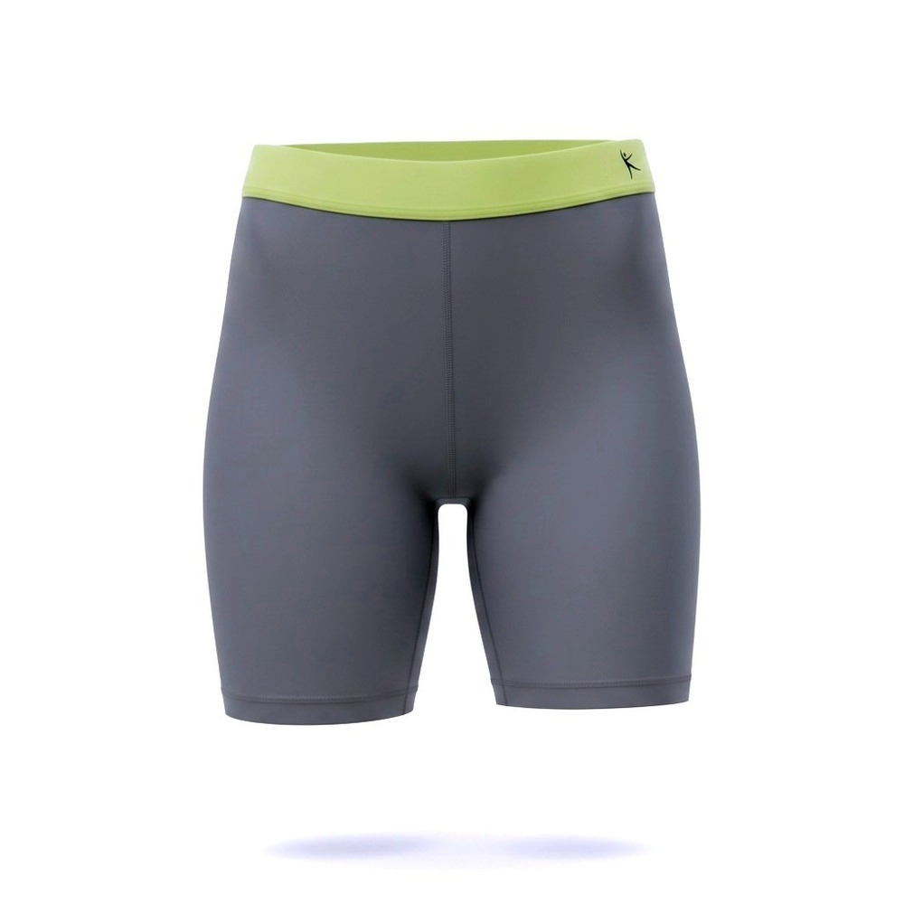 Danskin Now Womens Dri-More Bike Shorts Gray Lime Green Size M 8-10 DL23B-251